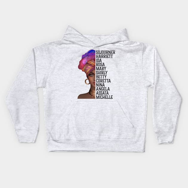 Celebrate Powerful Black Women Who Inspire, Black History, African American Kids Hoodie by UrbanLifeApparel